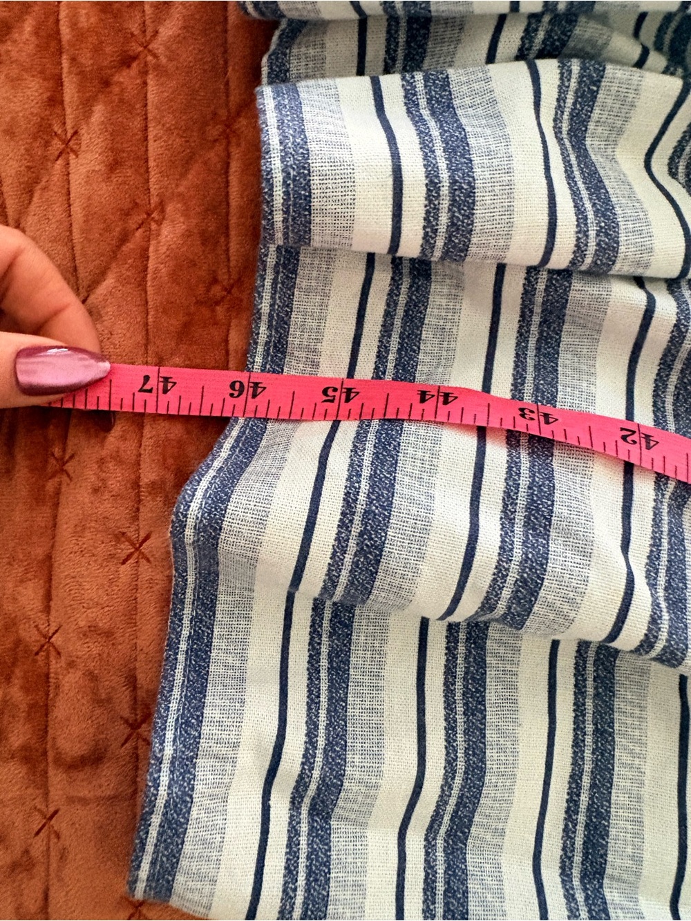 Blue & White Striped Button-Front Maxi Dress with Waist Tie - Picture 6 of 8